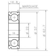 SNR AB 40087 S08 (22x57x16,8)(BB1B 447244) ΡΟΥΛΕΜΑΝ