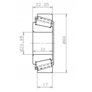 SNR EC 42228 S01 H206(EC 41457)(868033-666556)(25x66x21,8/17) ΡΟΥΛΕΜΑΝ