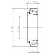 SNR EC 41053 H106 (45x75x20)(32009 VC12 UA) EC44208S01 ΡΟΥΛΕΜΑΝ
